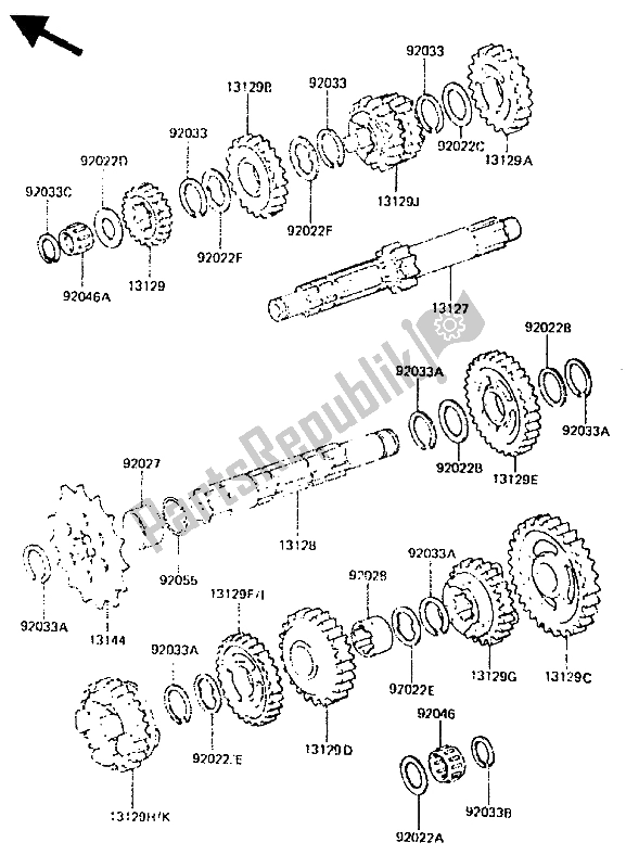 Toutes les pièces pour le Transmission du Kawasaki KDX 250 1985