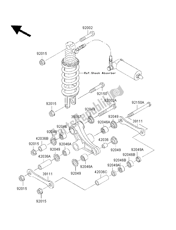 Tutte le parti per il Sospensione del Kawasaki Ninja ZX 6R 600 1996