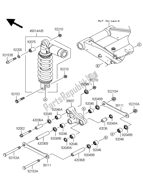 Todas las partes para Suspensión Y Amortiguador de Kawasaki Z 750R 2011