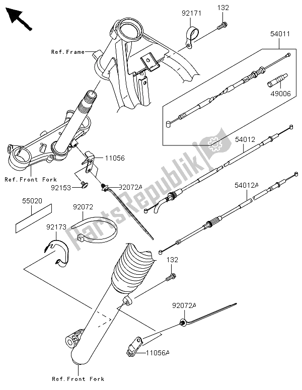 All parts for the Cables of the Kawasaki KLX 125 2013