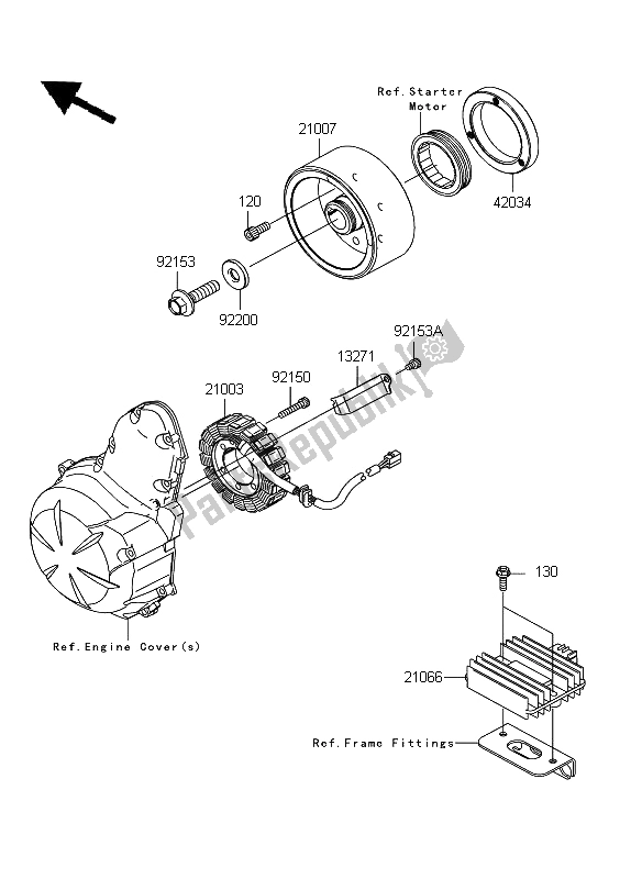 Tutte le parti per il Generatore del Kawasaki ER 6N 650 2009