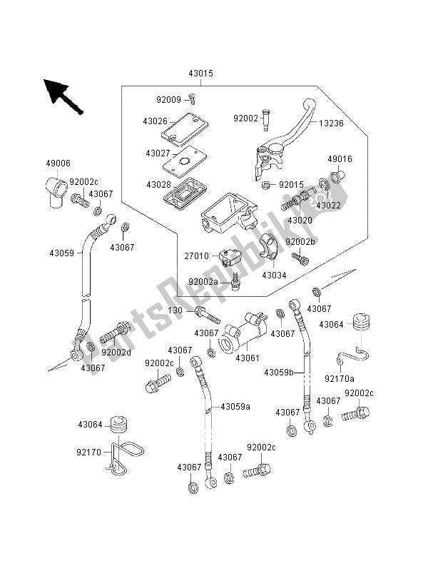 Toutes les pièces pour le Maître-cylindre Avant du Kawasaki ZRX 1100 2000