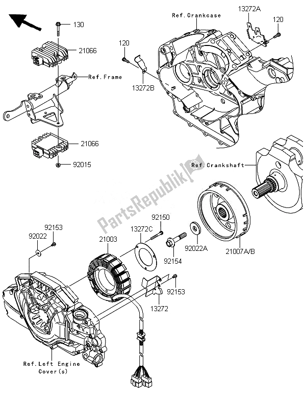 Toutes les pièces pour le Générateur du Kawasaki VN 1700 Classic ABS 2014