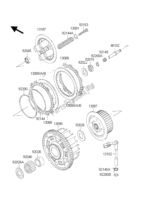 Toutes les pièces pour le Embrayage du Kawasaki Ninja ZX 6R 600 2004