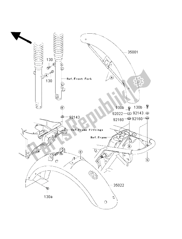 Toutes les pièces pour le Ailes du Kawasaki W 650 2002