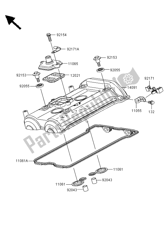 Tutte le parti per il Coperchio Della Testata del Kawasaki Versys 650 2013