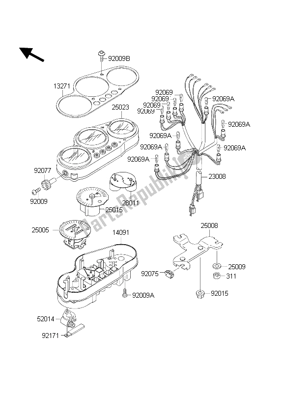 Tutte le parti per il Meter (s) del Kawasaki ZXR 1200S 2004