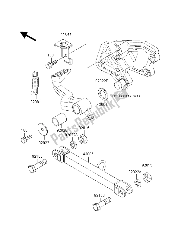 All parts for the Brake Pedal of the Kawasaki ZZ R 600 1998