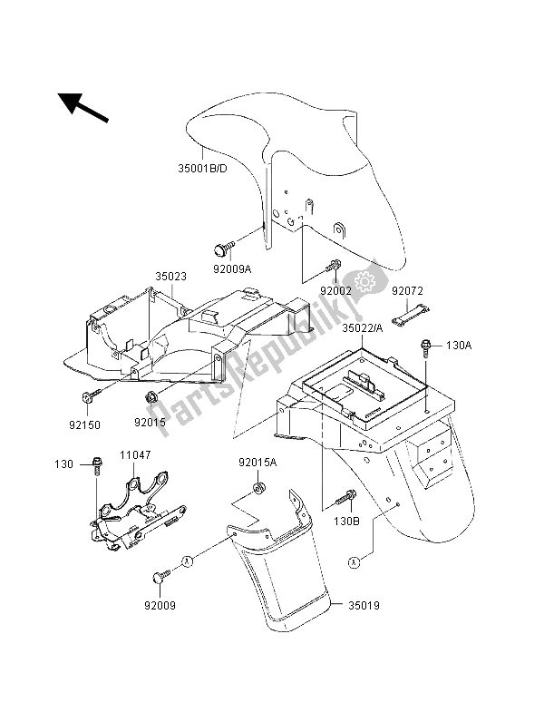 Toutes les pièces pour le Ailes du Kawasaki ZZ R 600 1998