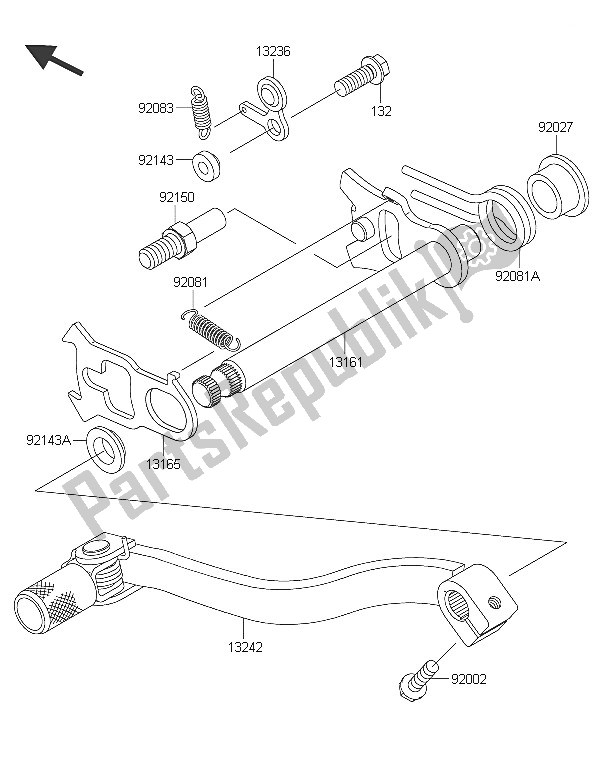 Tutte le parti per il Meccanismo Di Cambio Marcia del Kawasaki KX 85 SW 2016