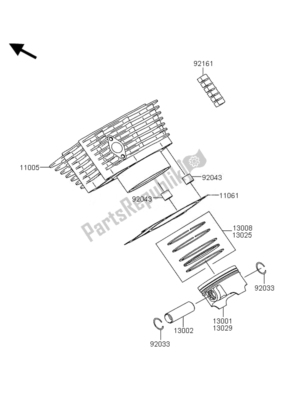 Toutes les pièces pour le Cylindre Et Piston du Kawasaki KVF 360 2007