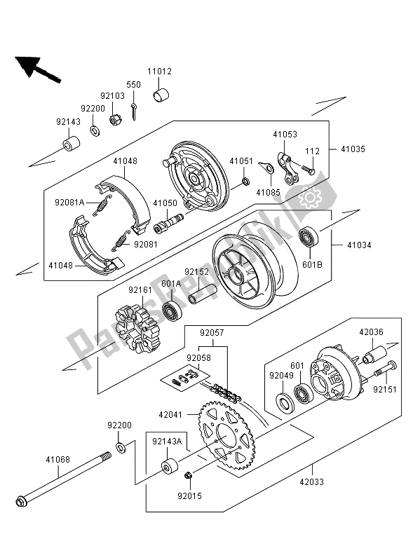 Todas las partes para Buje Trasero de Kawasaki Eliminator 125 2007