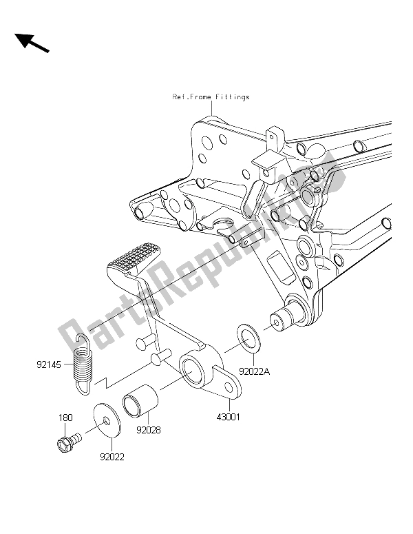 All parts for the Brake Pedal of the Kawasaki Z 800 ABS 2015