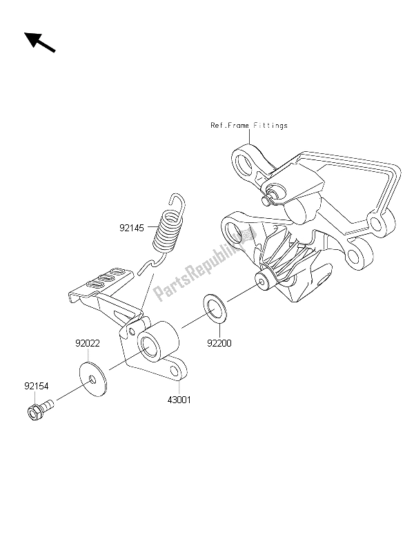 All parts for the Brake Pedal of the Kawasaki Ninja 250 SL 2015