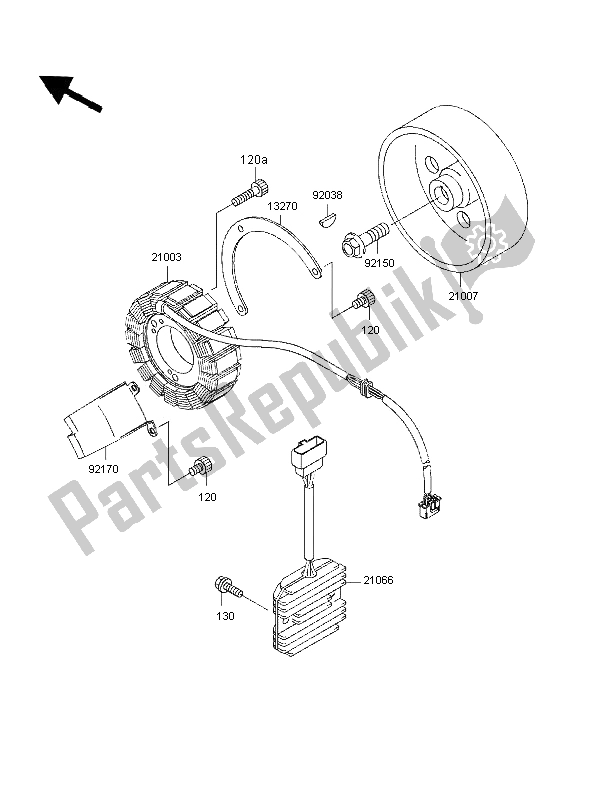 Tutte le parti per il Generatore del Kawasaki VN 800 1997