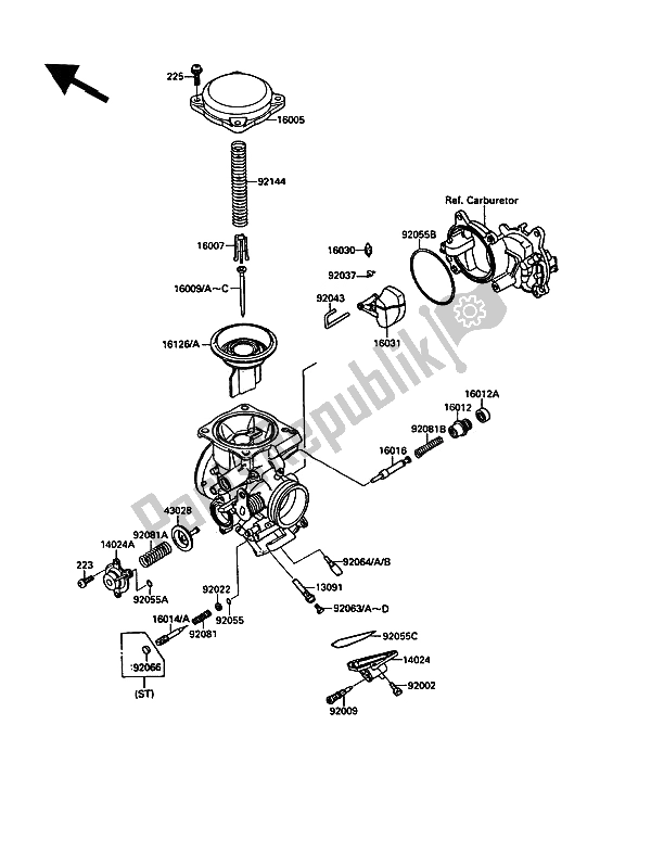 All parts for the Carburetor Parts of the Kawasaki VN 15 1500 1990