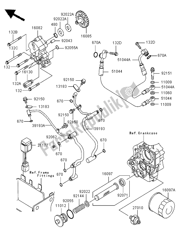 All parts for the Oil Pump of the Kawasaki VN 1600 Classic Tourer 2006