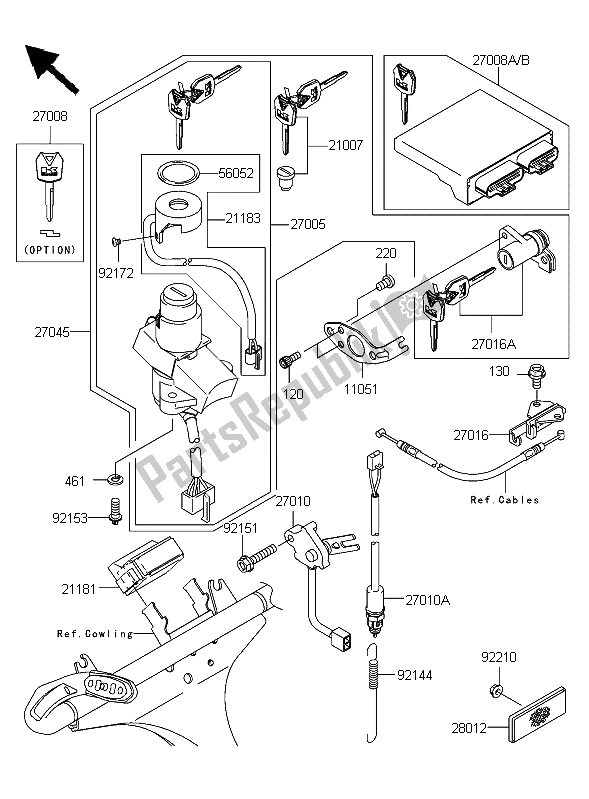 Tutte le parti per il Interruttore Di Accensione del Kawasaki Ninja ZX 12R 1200 2006