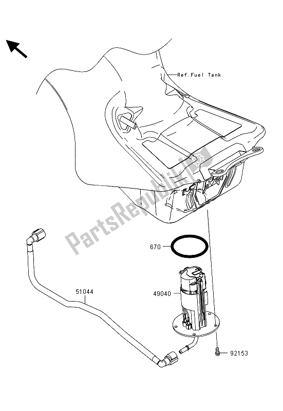 All parts for the Fuel Pump of the Kawasaki ZZR 1400 ABS 2013