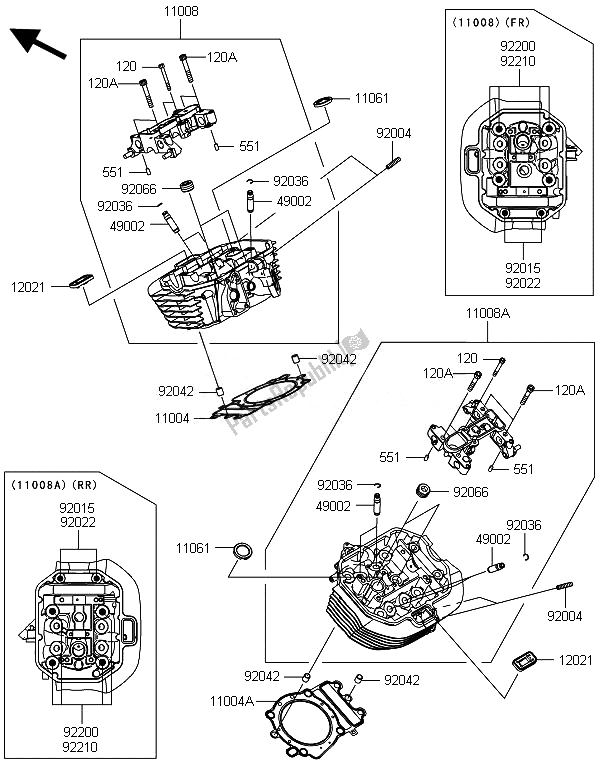 Tutte le parti per il Testata del Kawasaki VN 1700 Classic ABS 2014