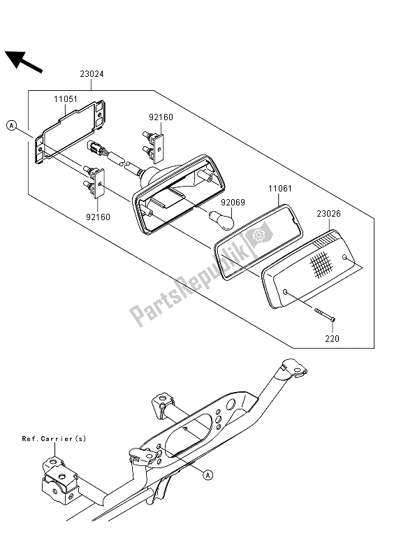 All parts for the Taillight(s) of the Kawasaki KVF 750 4X4 EPS 2013