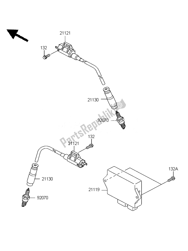 Tutte le parti per il Sistema Di Accensione del Kawasaki KFX 700 KSV 700B7F 2007