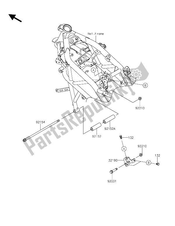 Tutte le parti per il Supporto Del Motore del Kawasaki Z 250 SL 2015