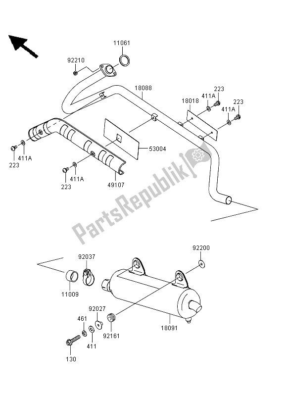 Toutes les pièces pour le Silencieux (s) du Kawasaki KVF 360 4X4 2013