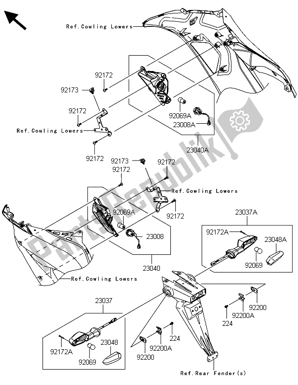 Tutte le parti per il Indicatori Di Direzione del Kawasaki Ninja ZX 6R ABS 600 2013