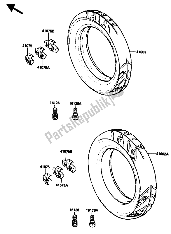 All parts for the Tire of the Kawasaki ZX 10 1000 1989