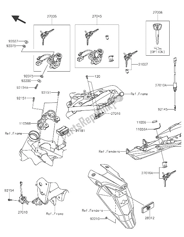 Todas las partes para Switch De Ignición de Kawasaki Z 800 2016