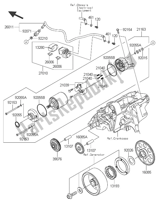 Todas las partes para Motor De Arranque de Kawasaki ER 6F ABS 650 2016