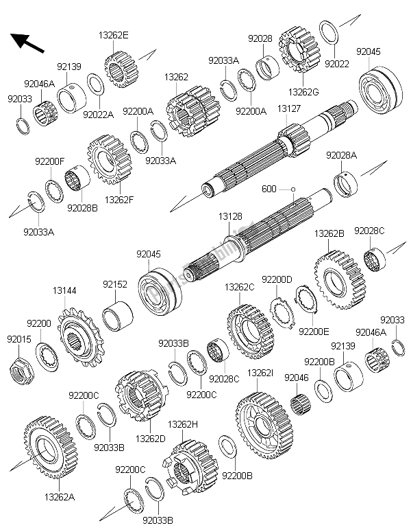 Todas as partes de Transmissão do Kawasaki Z 800 2015