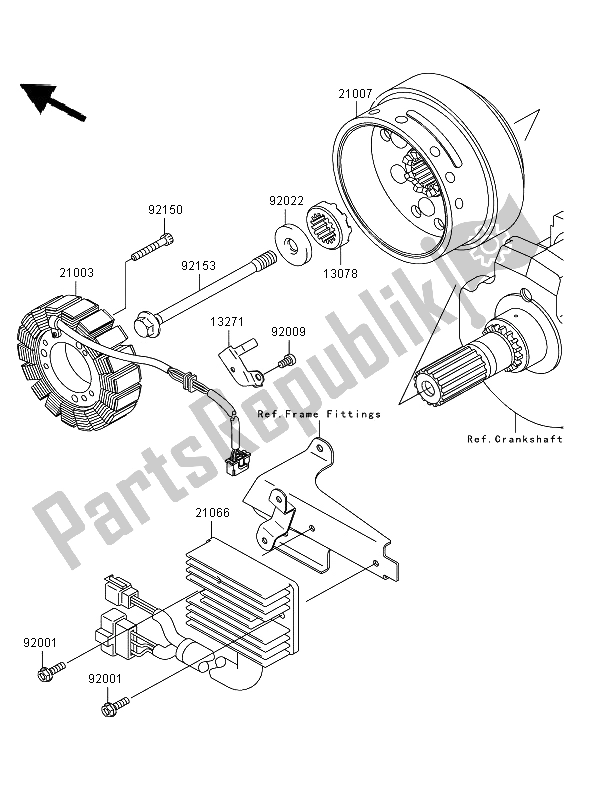 Todas las partes para Generador de Kawasaki VN 1600 Mean Streak 2006