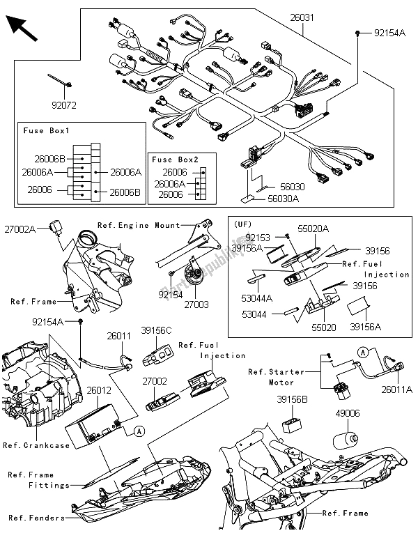 Todas las partes para Equipo Eléctrico Del Chasis de Kawasaki Z 800 ABS DDS 2013