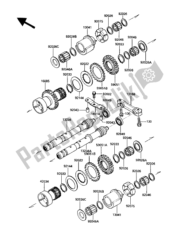 All parts for the Balancer of the Kawasaki Voyager XII 1200 1988
