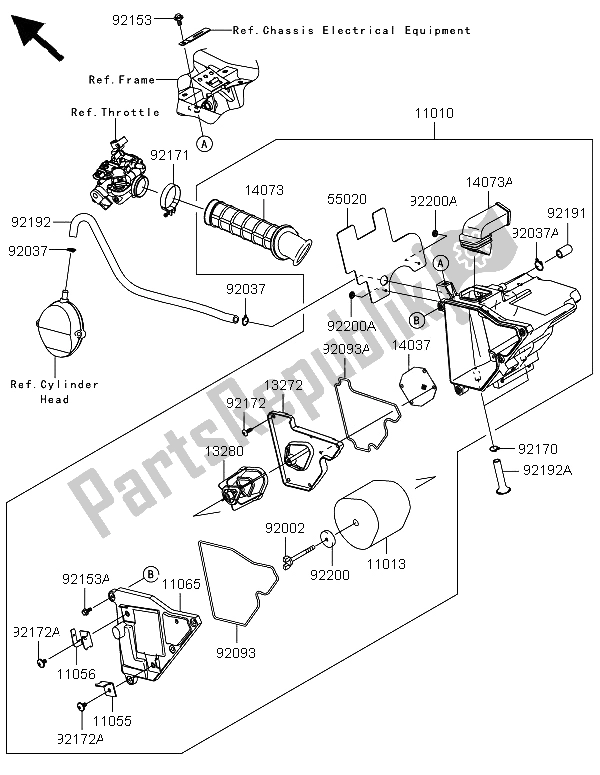 Toutes les pièces pour le Purificateur D'air du Kawasaki KLX 125 2013