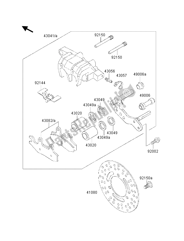 Tutte le parti per il Freno Anteriore del Kawasaki KLF 300 4X4 2001