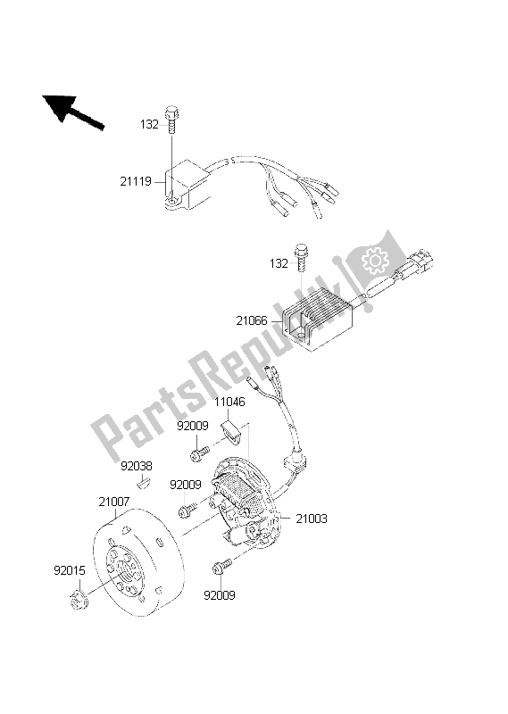 Toutes les pièces pour le Générateur du Kawasaki KDX 200 2001