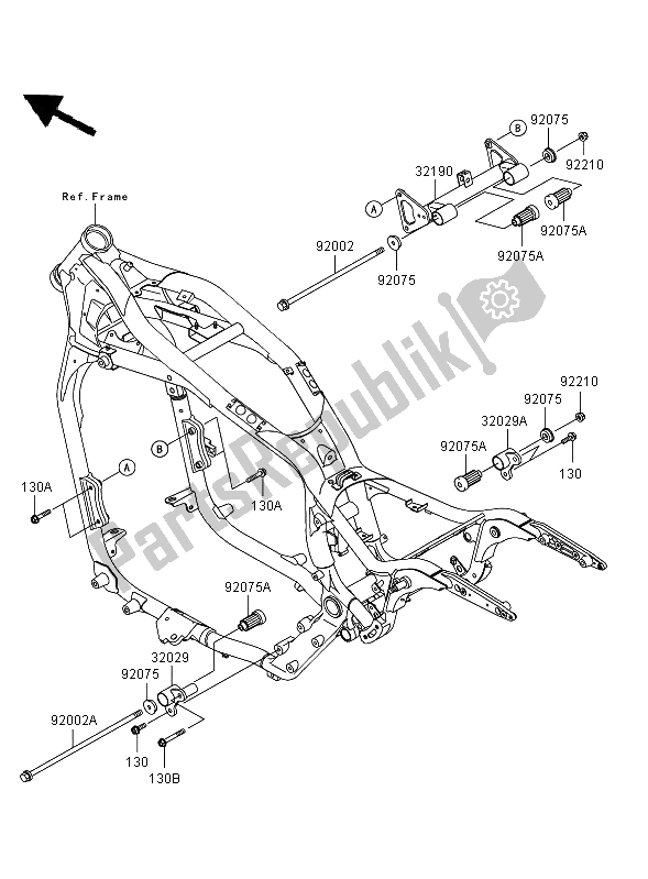 All parts for the Engine Mount of the Kawasaki VN 1600 Mean Streak 2006