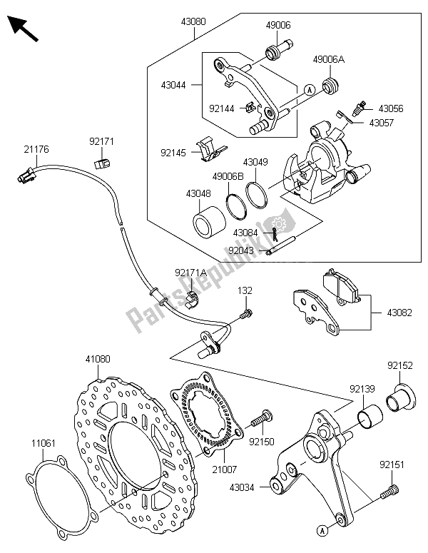 Todas las partes para Freno Trasero de Kawasaki Z 1000 ABS 2013