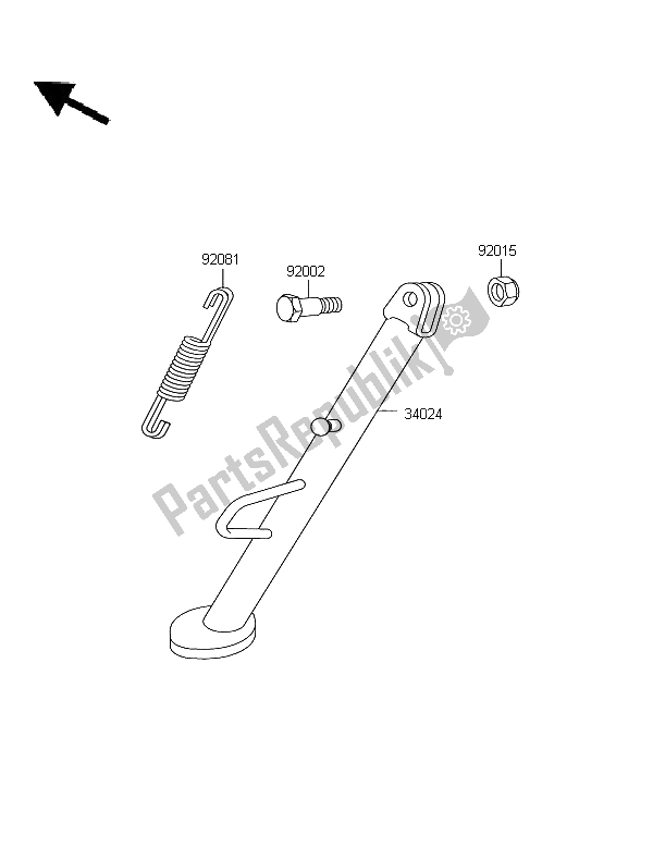 All parts for the Stand of the Kawasaki KLE 500 2006