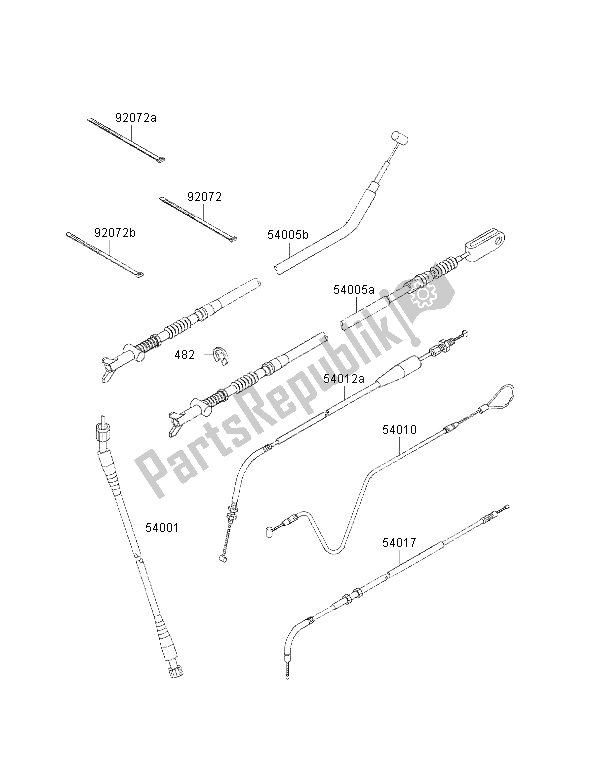 All parts for the Cables of the Kawasaki KVF 400 2002