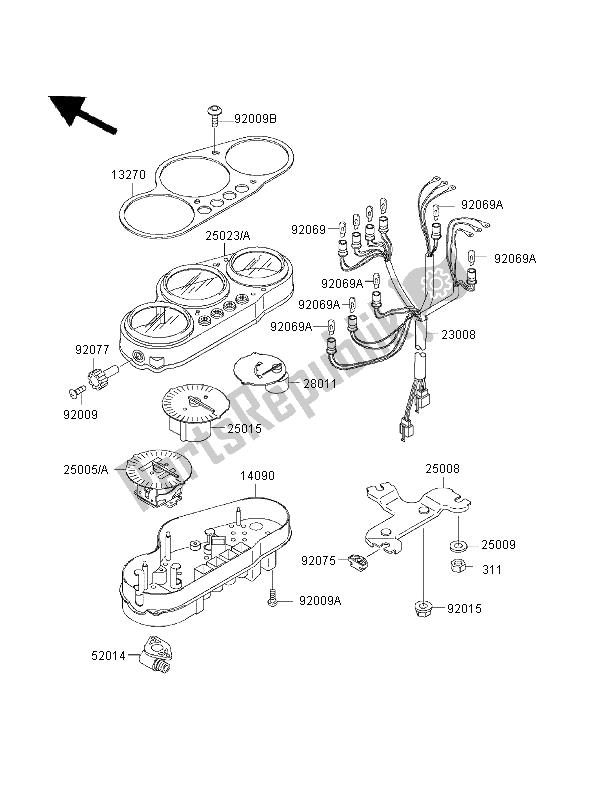 Tutte le parti per il Metro del Kawasaki Ninja ZX 6R 600 1997