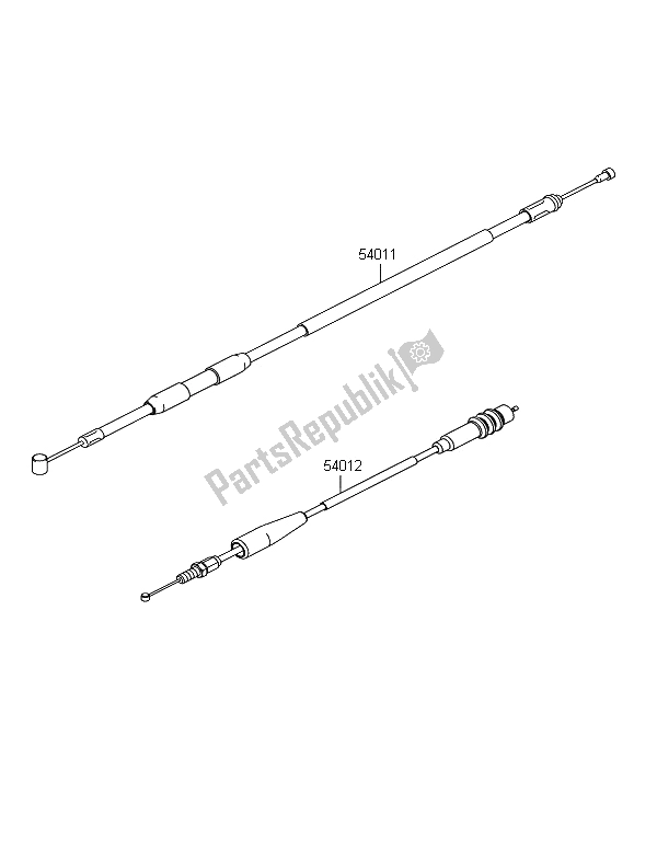 All parts for the Cables of the Kawasaki KX 250 2008