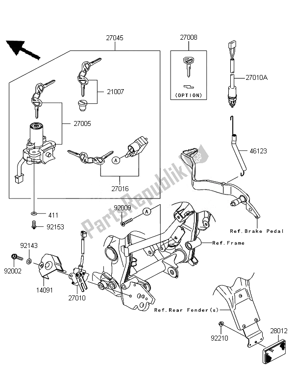 Tutte le parti per il Interruttore Di Accensione del Kawasaki D Tracker 125 2010