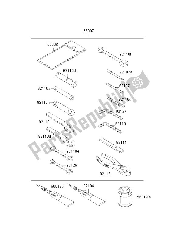 Tutte le parti per il Strumenti Proprietari del Kawasaki ZZ R 600 2002