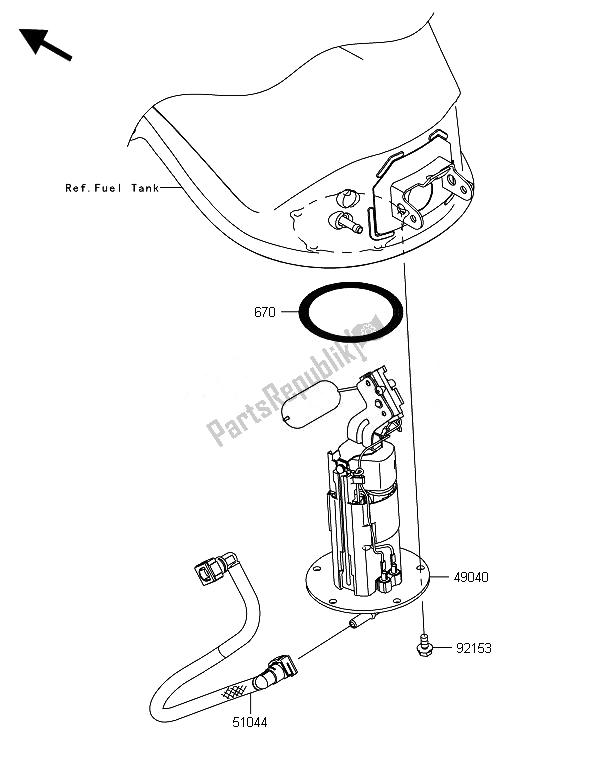 All parts for the Fuel Pump of the Kawasaki ZX 1000 SX ABS 2014