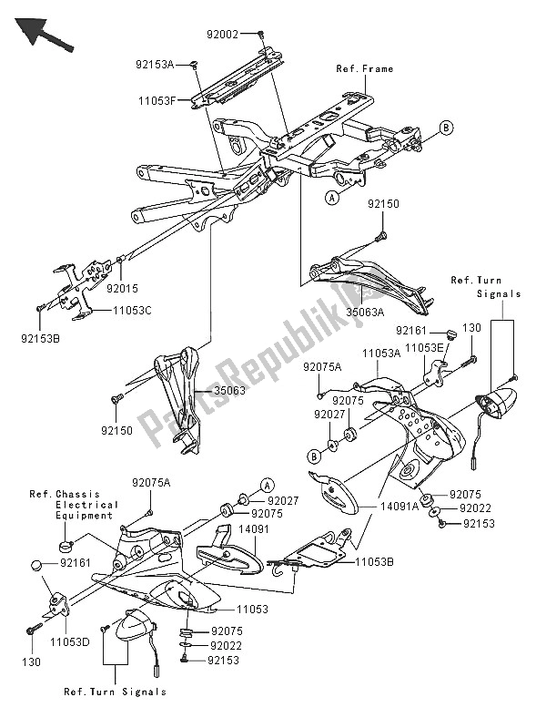 Todas las partes para Accesorios De Marco (trasero) de Kawasaki Ninja ZX 6 RR 600 2005