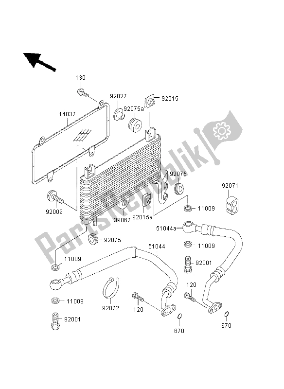 Todas las partes para Enfriador De Aceite de Kawasaki ZZR 600 2003